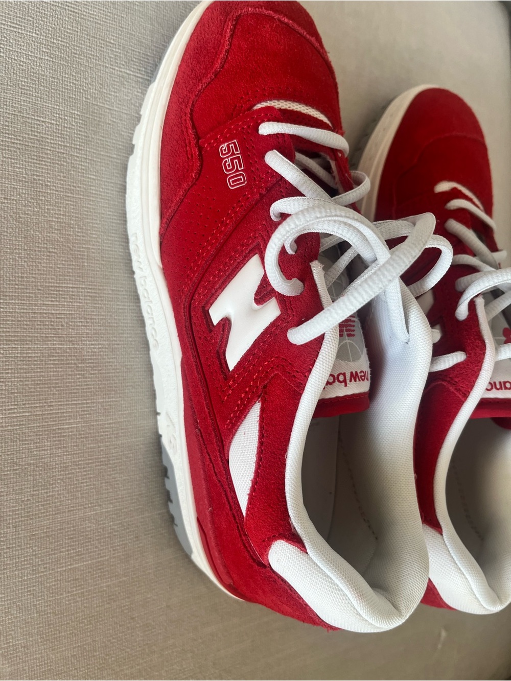 Unworn, Brand New New Balance 550
Suede Pack Team Red M Size 7.5 - Picture 11 of 13